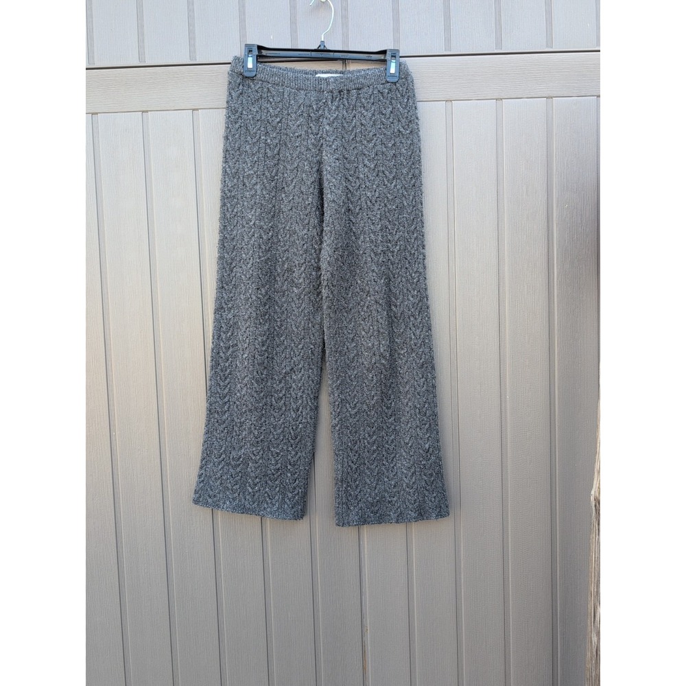 ZARA Wool Blend Cropped Wide Leg Pants Medium Knit Minimalist Quiet Luxury